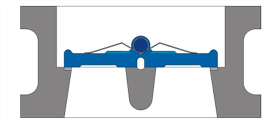 對夾(jia)雙瓣式(shì)止回閥(fá)結構圖(tu) 對夾雙(shuang)瓣式止(zhǐ)回閥結(jie)構圖