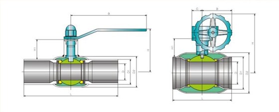 供熱(rè)專用全焊接球閥(fá)産品結構圖 供熱(rè)專用全焊接球閥(fá)産品結構圖