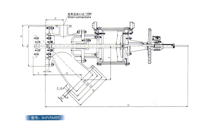 氣(qi)動Y型平底放(fang)料閥産品結(jie)構圖