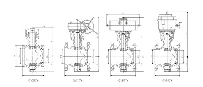 V型調節(jiē)球閥結(jie)構圖