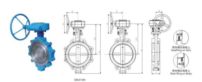 美标三偏心凸(tū)耳對夾蝶閥産(chǎn)品結構圖 美标(biāo)三偏心凸耳對(dui)夾蝶閥産品結(jié)構圖