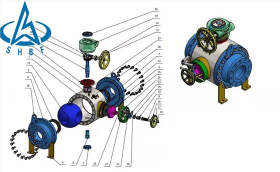 清管閥裝配(pèi)三維圖. 清管(guan)閥裝配三維(wéi)圖.