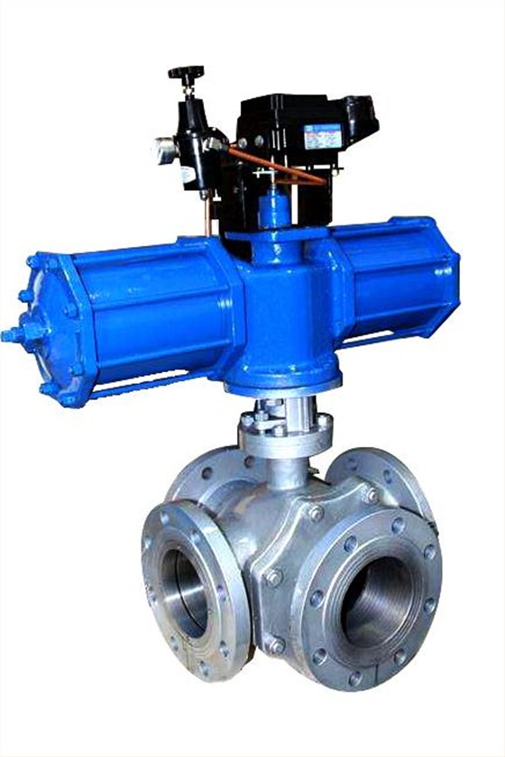 氣動法(fa)蘭四通(tong)球閥