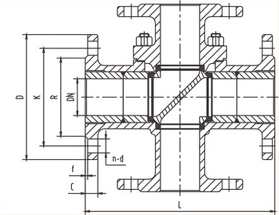 四(sì)通球閥(fá)結構