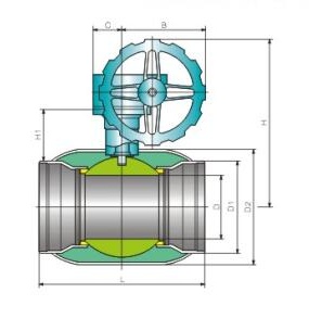 供熱全焊接球(qiu)閥1-産品結構圖(tú)